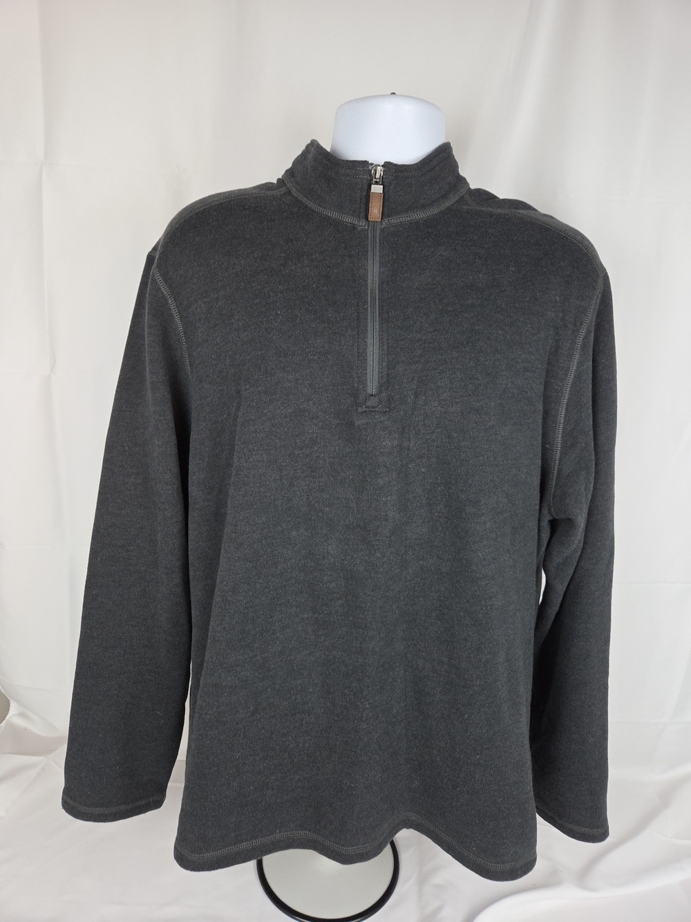 G.H. Bass & Co.   Men's Dark Gray Quarter-Zip Pullover Hoodie